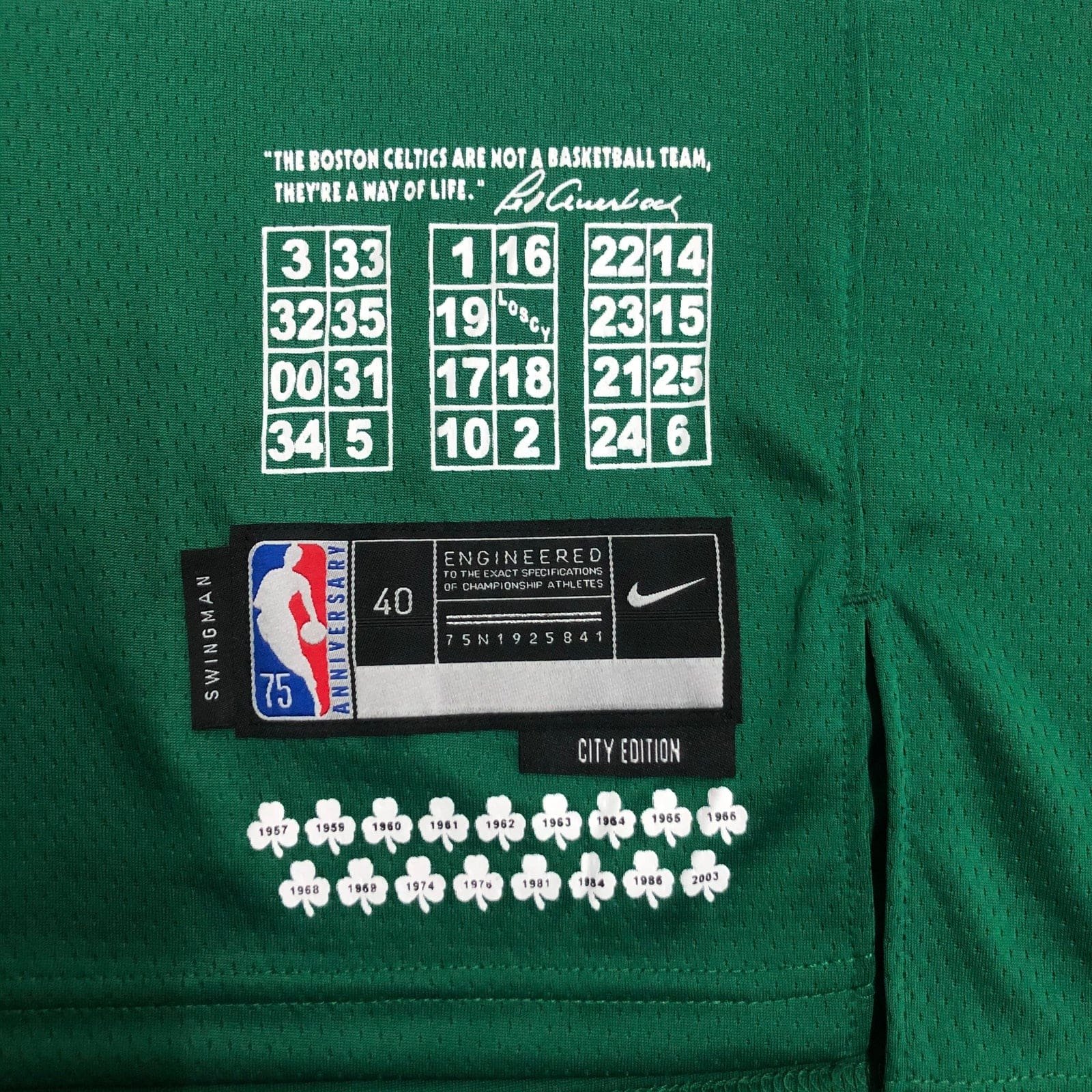 Regata Boston Celtics City Edition Diamante 75th Regata Boston Celtics City Edition Diamante 75th