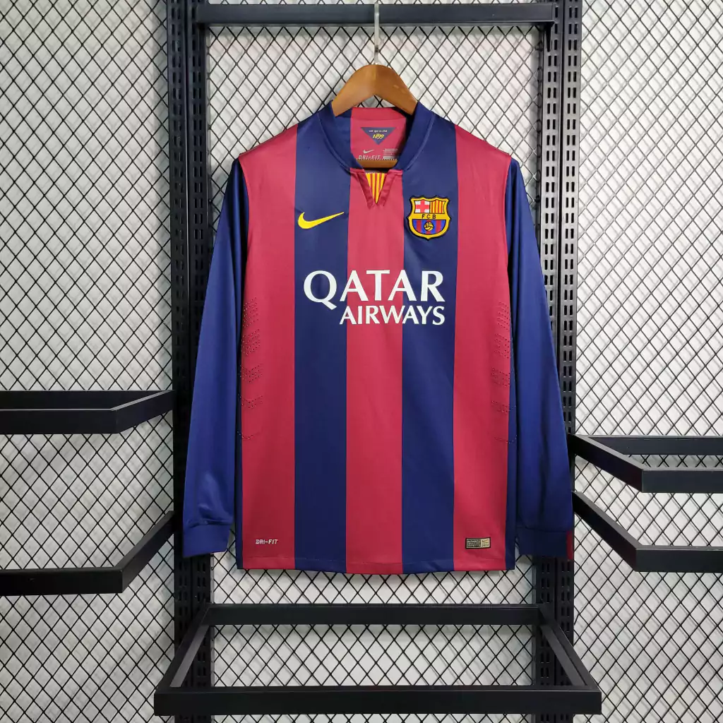 Camisa do Barcelona Retrô Manga Longa 2014-2015 Camisa do Barcelona Retrô Manga Longa 2014-2015