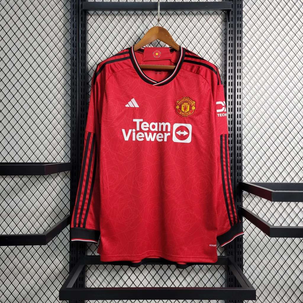 Camisa do Manchester United Manga Longa 2023-2024 Camisa do Manchester United Manga Longa 2023-2024