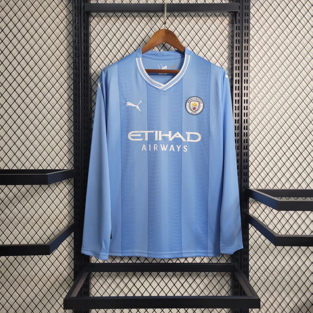 Camisa do Manchester City Manga Longa 2023-2024 Camisa do Manchester City Manga Longa 2023-2024
