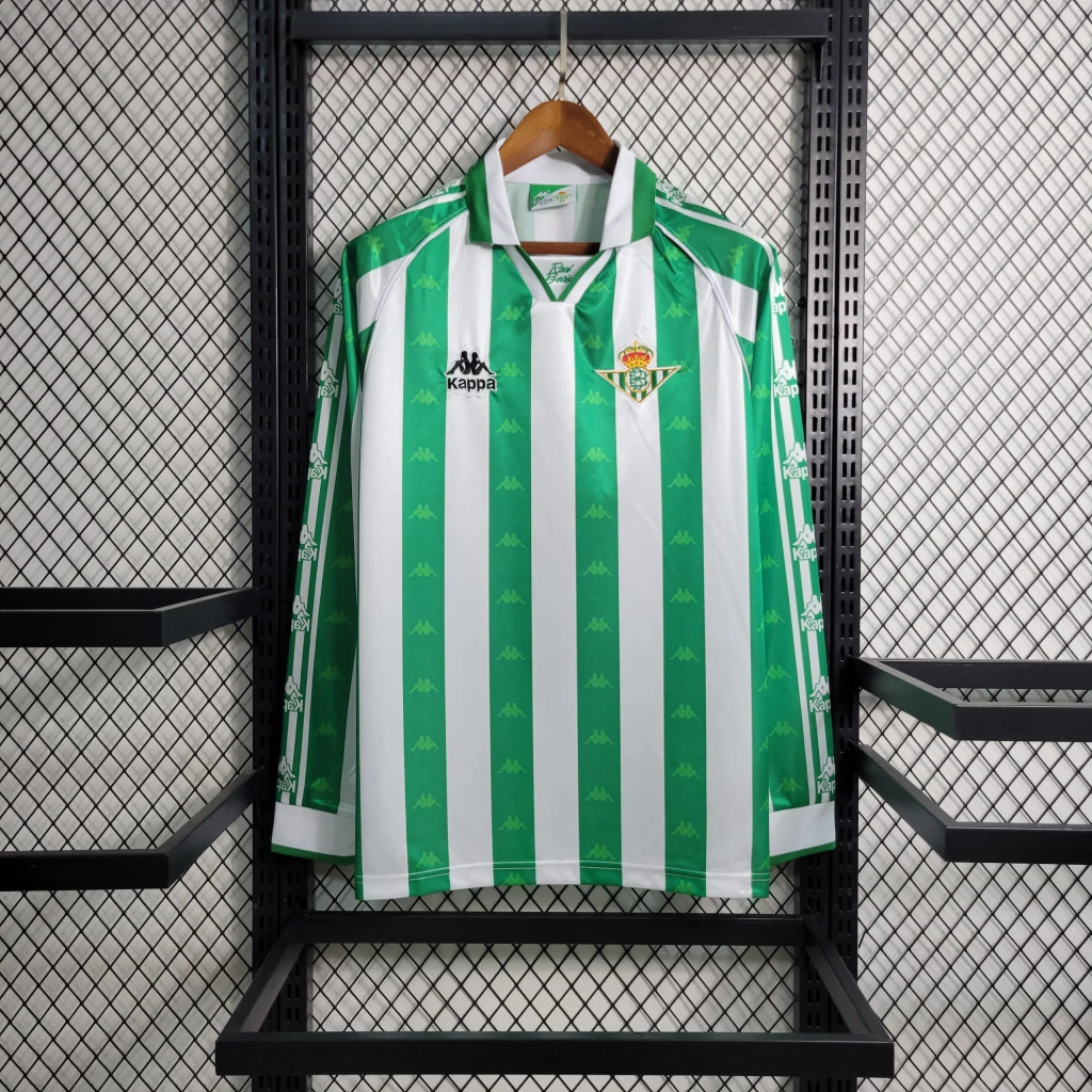 Camisa do Real Betis Manga Longa Retrô 1995-1996 Camisa do Real Betis Manga Longa Retrô 1995-1996