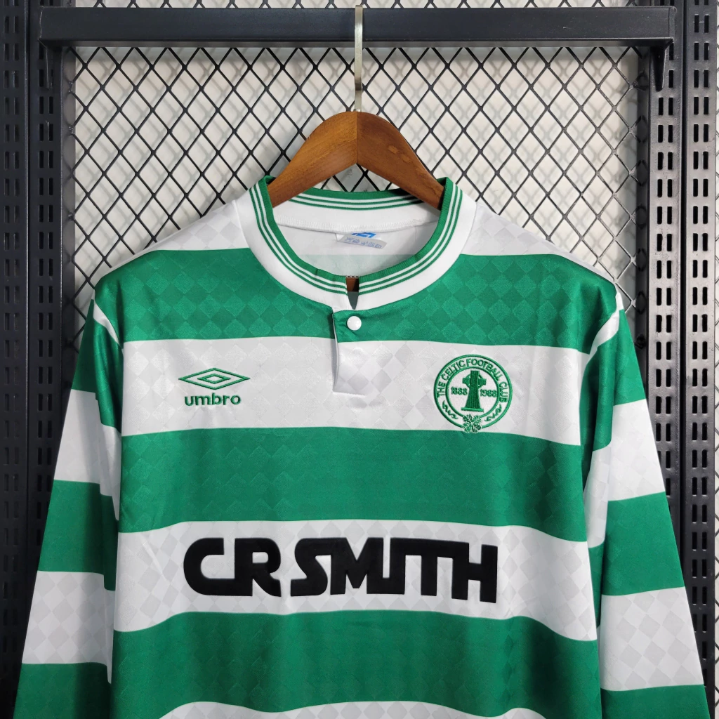 Camisa do Celtic Manga Longa Retrô 1987-1988 Camisa do Celtic Manga Longa Retrô 1987-1988