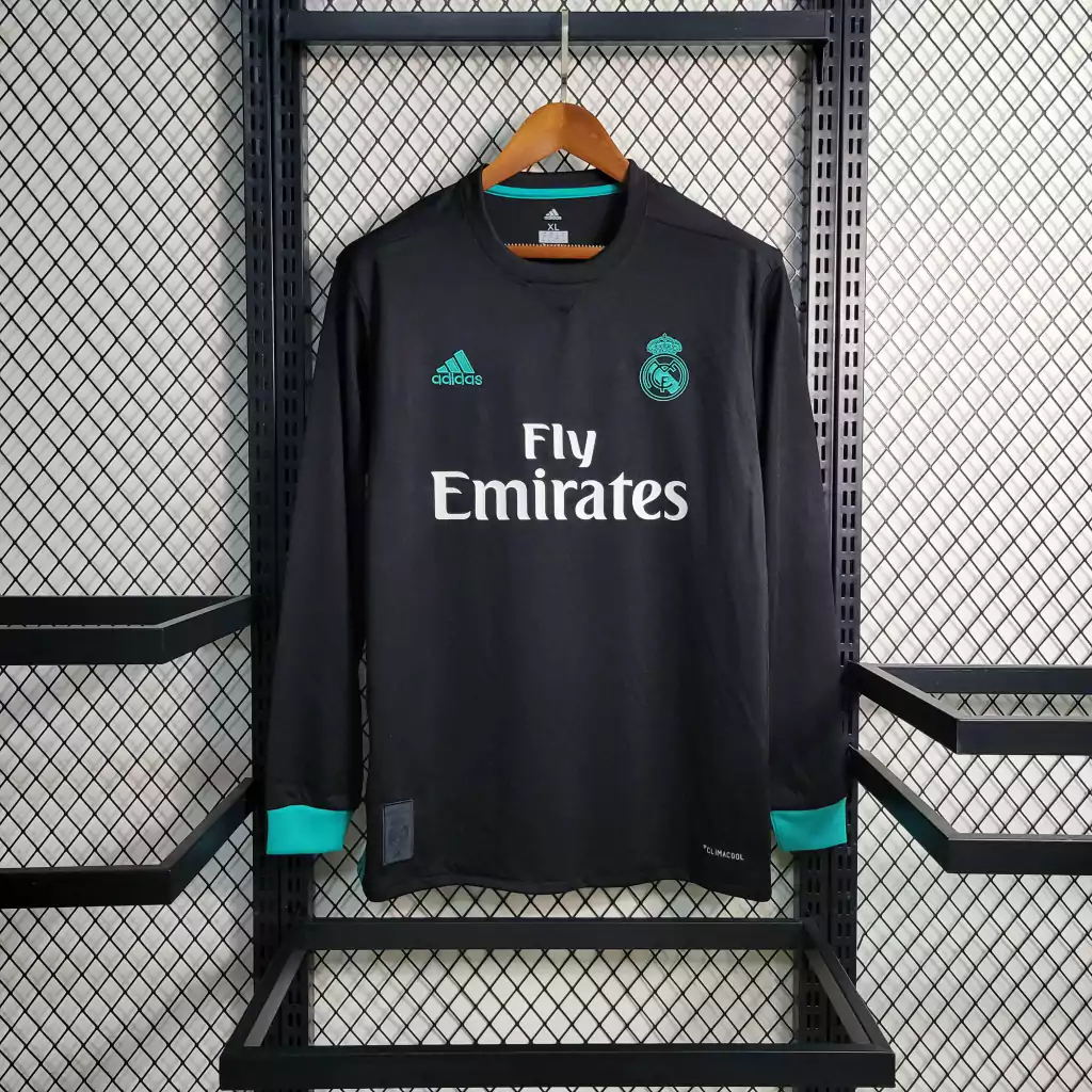 Camisa do Real Madrid Retrô Manga Longa 2017-2018 Camisa do Real Madrid Retrô Manga Longa 2017-2018