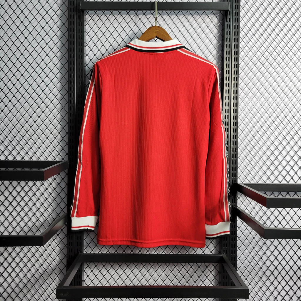 Camisa do Manchester United Retrô Manga Longa 1998-1999 Camisa do Manchester United Retrô Manga Longa 1998-1999