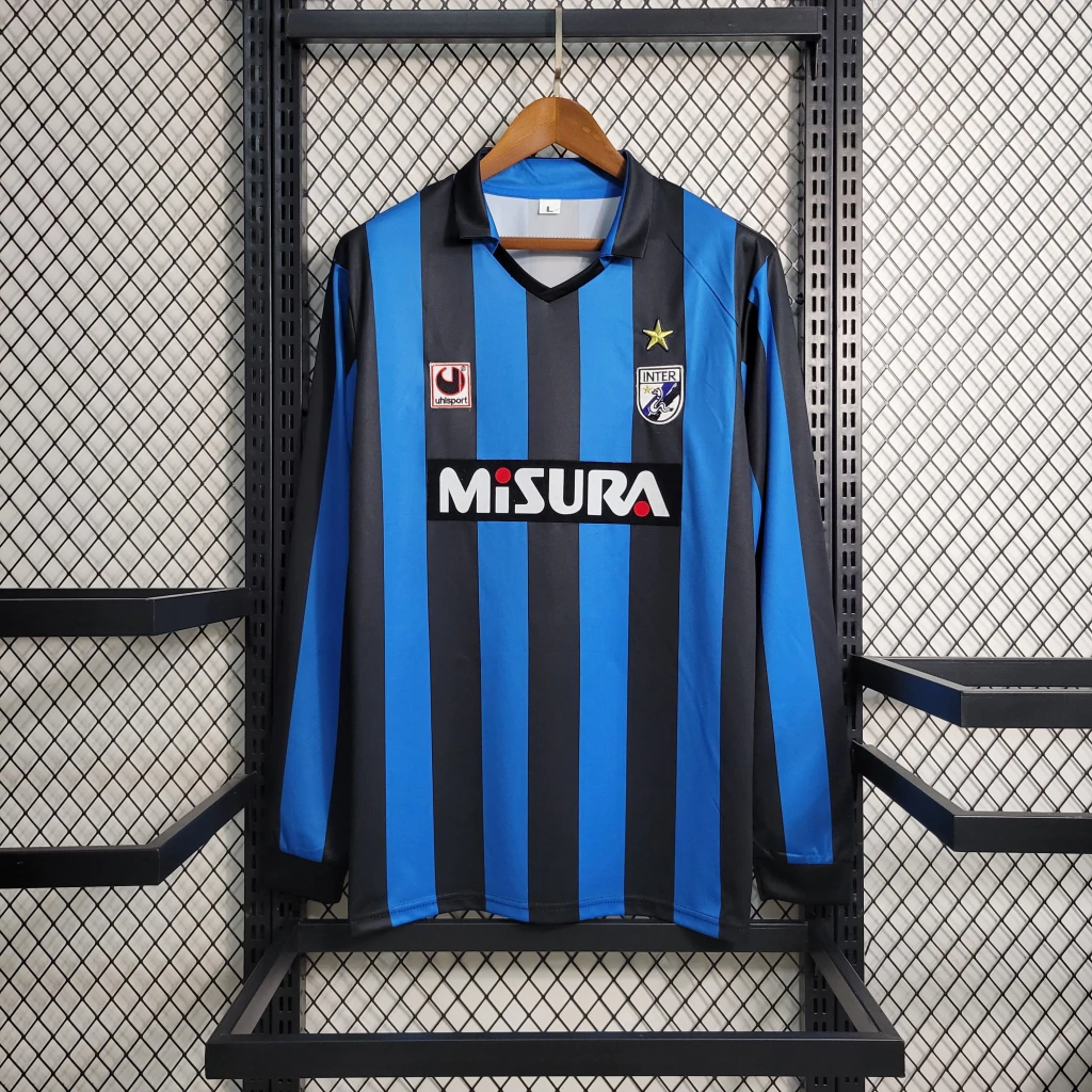 Camisa do Inter de Milão Manga Longa Retrô 1998-1999 Camisa do Inter de Milão Manga Longa Retrô 1998-1999
