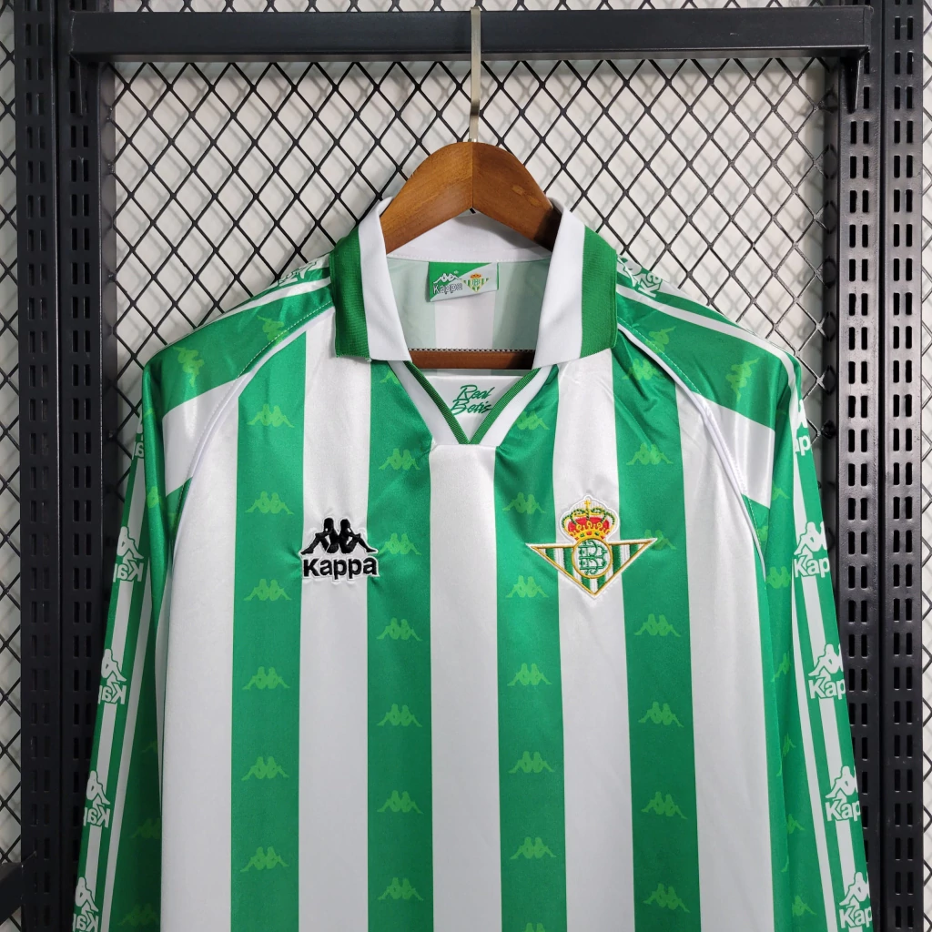 Camisa do Real Betis Manga Longa Retrô 1995-1996 Camisa do Real Betis Manga Longa Retrô 1995-1996