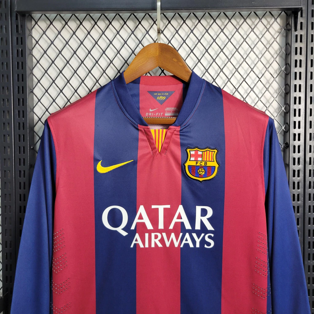 Camisa do Barcelona Retrô Manga Longa 2014-2015 Camisa do Barcelona Retrô Manga Longa 2014-2015