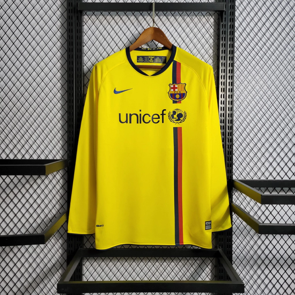 Camisa do Barcelona Retrô Manga Longa 2008-2009 Camisa do Barcelona Retrô Manga Longa 2008-2009