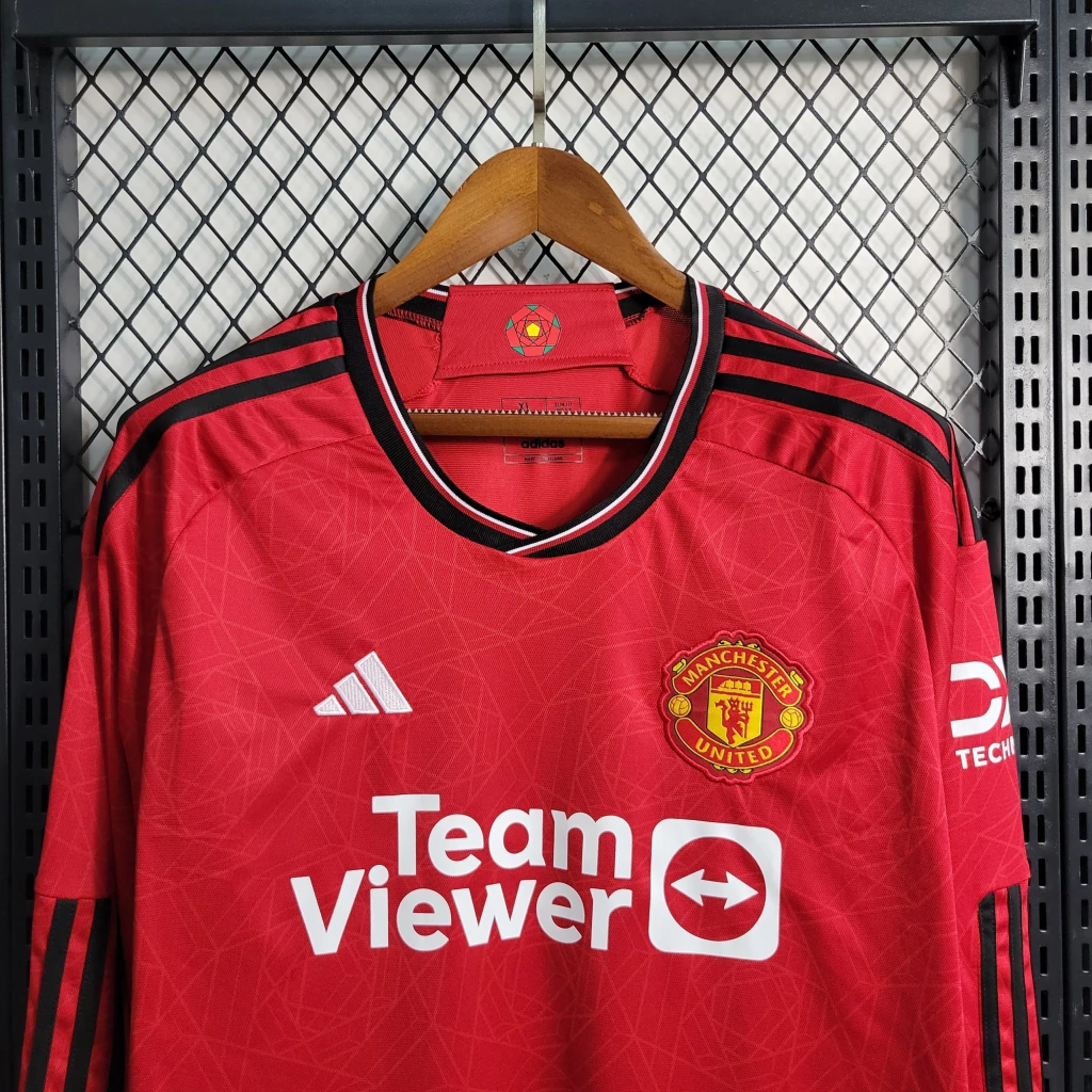 Camisa do Manchester United Manga Longa 2023-2024 Camisa do Manchester United Manga Longa 2023-2024