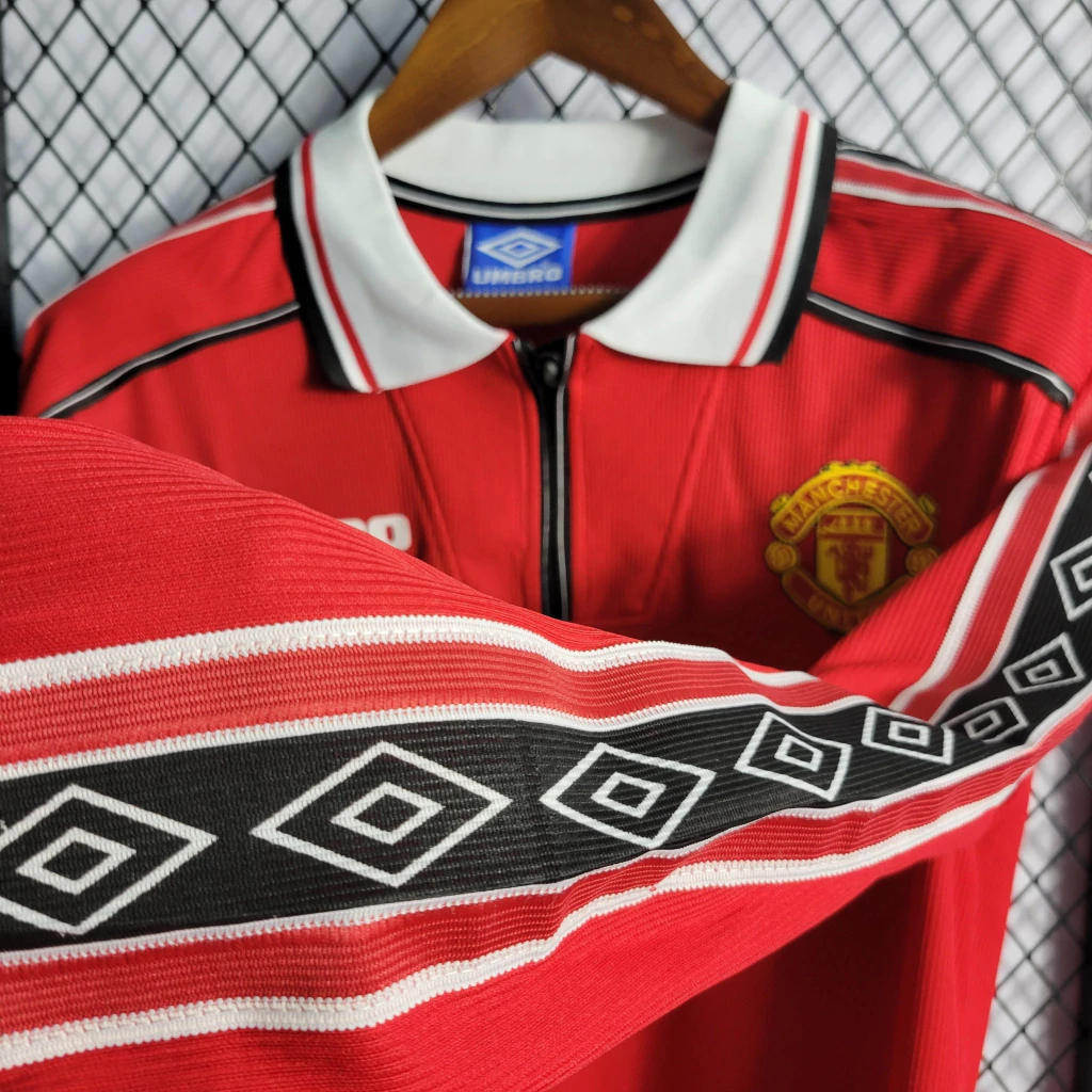Camisa do Manchester United Retrô Manga Longa 1998-1999 Camisa do Manchester United Retrô Manga Longa 1998-1999