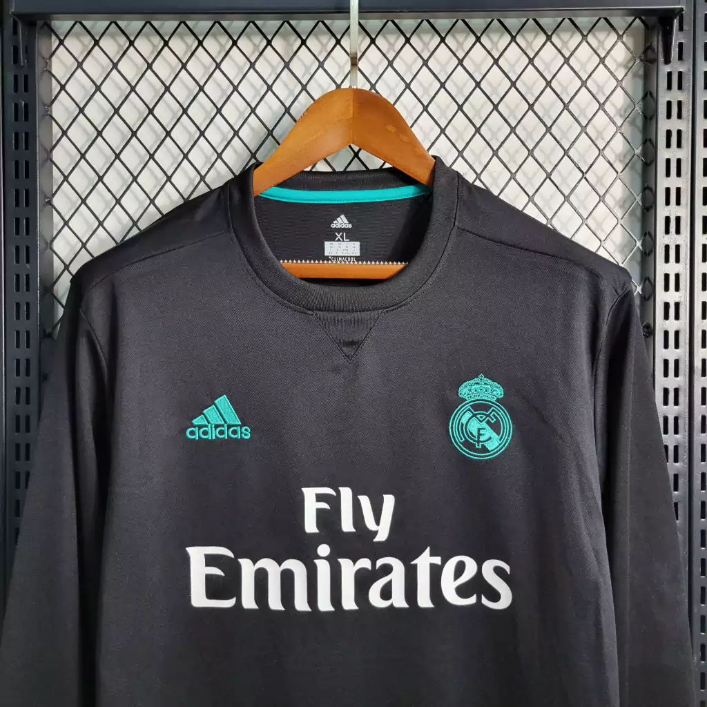 Camisa do Real Madrid Retrô Manga Longa 2017-2018 Camisa do Real Madrid Retrô Manga Longa 2017-2018