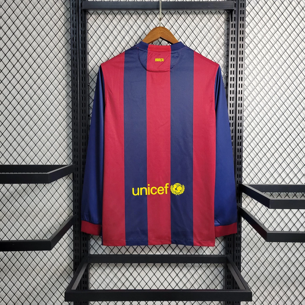 Camisa do Barcelona Retrô Manga Longa 2014-2015 Camisa do Barcelona Retrô Manga Longa 2014-2015