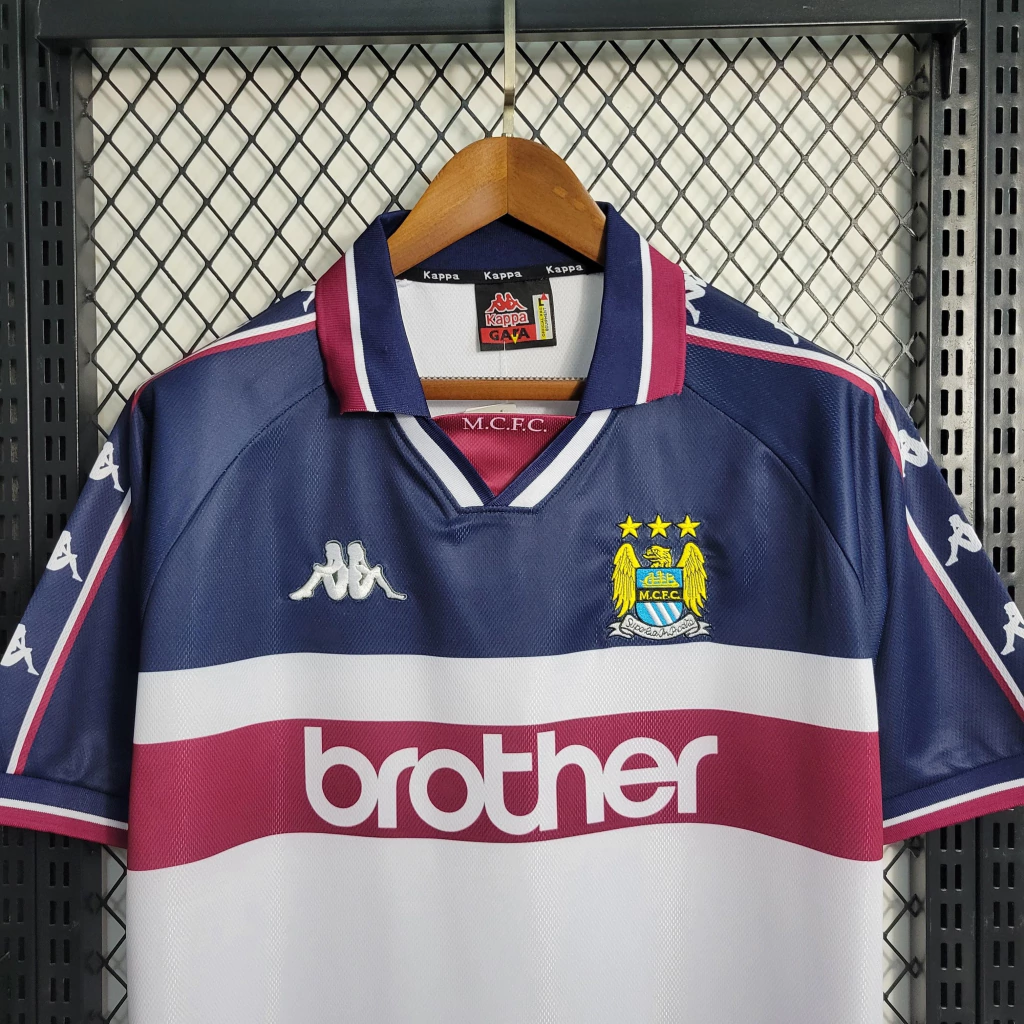 Camisa do Manchester City Retrô 1998-1999 Camisa do Manchester City Retrô 1998-1999
