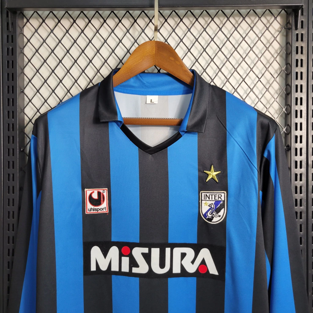 Camisa do Inter de Milão Manga Longa Retrô 1998-1999 Camisa do Inter de Milão Manga Longa Retrô 1998-1999