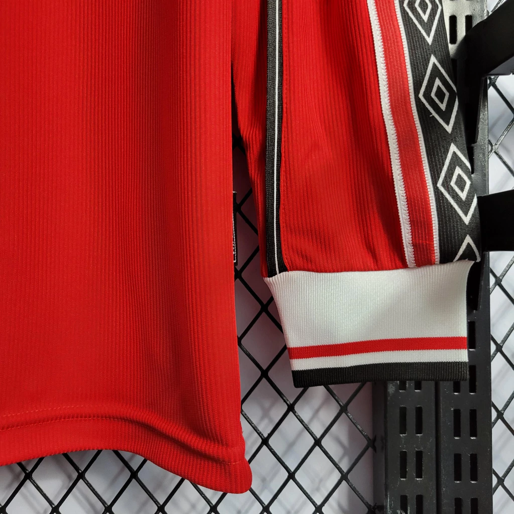 Camisa do Manchester United Retrô Manga Longa 1998-1999 Camisa do Manchester United Retrô Manga Longa 1998-1999