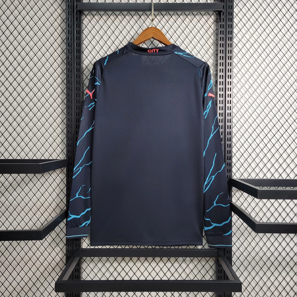 Camisa do Manchester City Manga Longa 2023-2024 Camisa do Manchester City Manga Longa 2023-2024