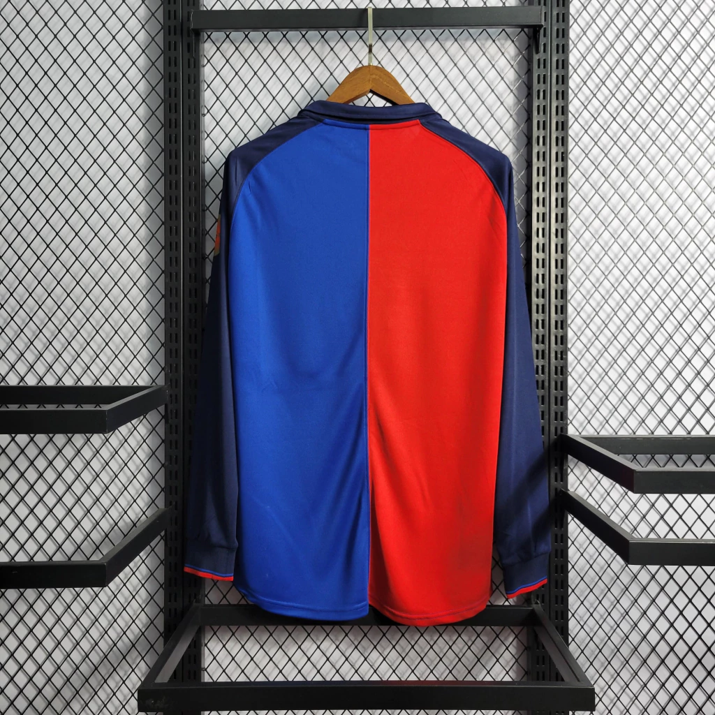 Camisa do Barcelona Retrô Manga Longa 1998-1999 Camisa do Barcelona Retrô Manga Longa 1998-1999