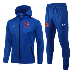 Conjunto Moletom com Capuz e Calça Azul do Barcelona 2022-2023