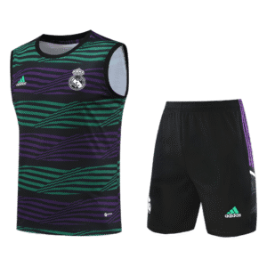 Conjunto Regata e Short Verde e Roxo do Real Madrid 2023-2024