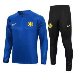 Conjunto Blusa Meio Zíper e Calça Azul do Inter de Milão 2023-2024