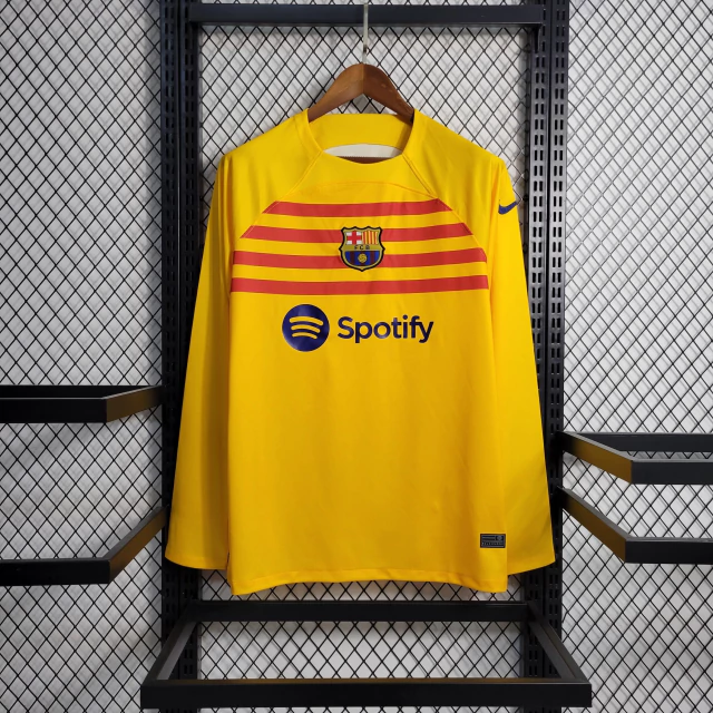 Camisa do Barcelona Manga Longa 2023-2024 Camisa do Barcelona Manga Longa 2023-2024