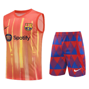 Conjunto Regata e Short Laranja do Barcelona 2023-2024