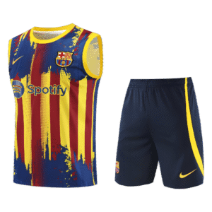 Conjunto Regata e Short Amarelo do Barcelona 2023-2024