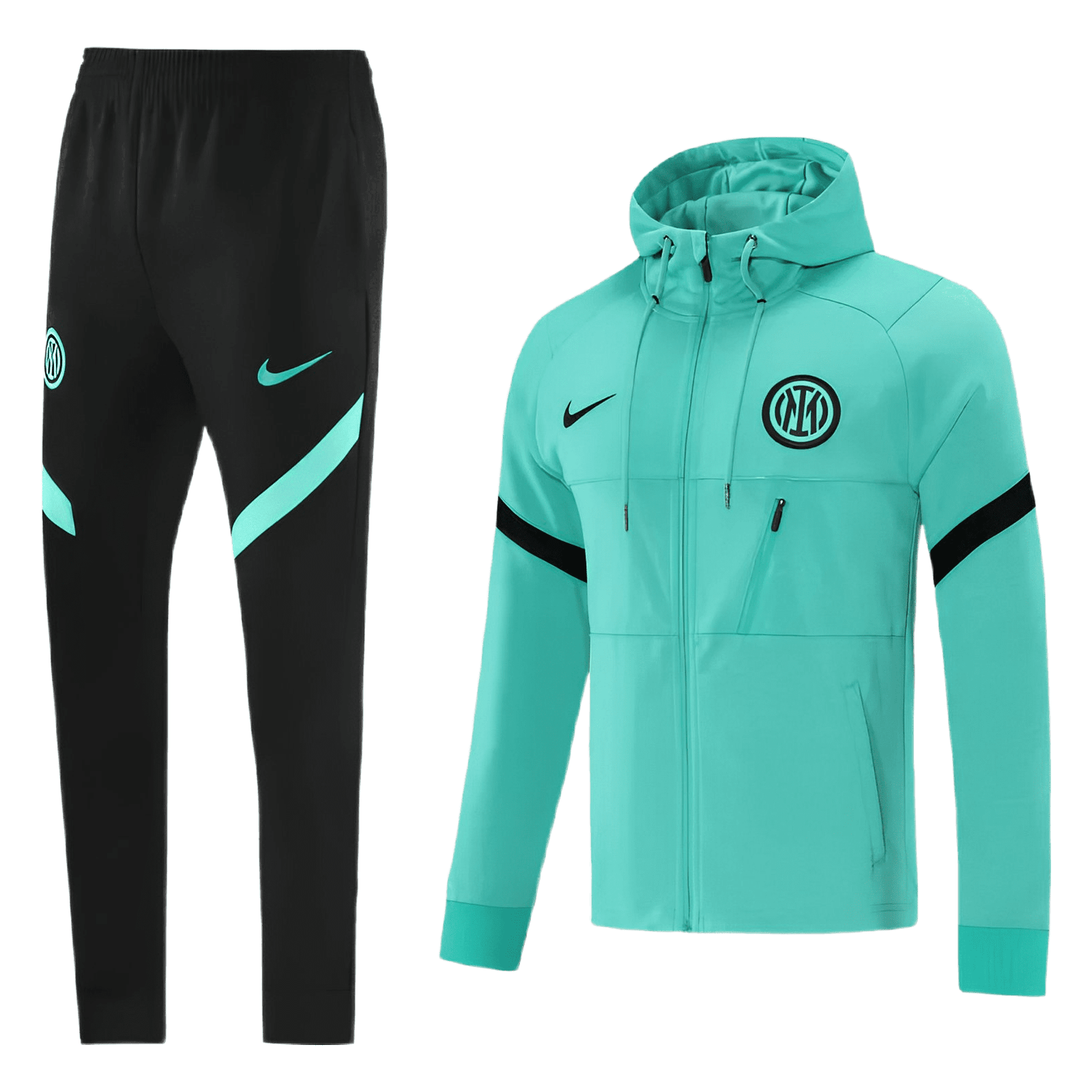 Conjunto Moletom com Capuz e Calça Verde do Inter de Milão 2022-2023 Conjunto Moletom com Capuz e Calça Verde do Inter de Milão 2022-2023