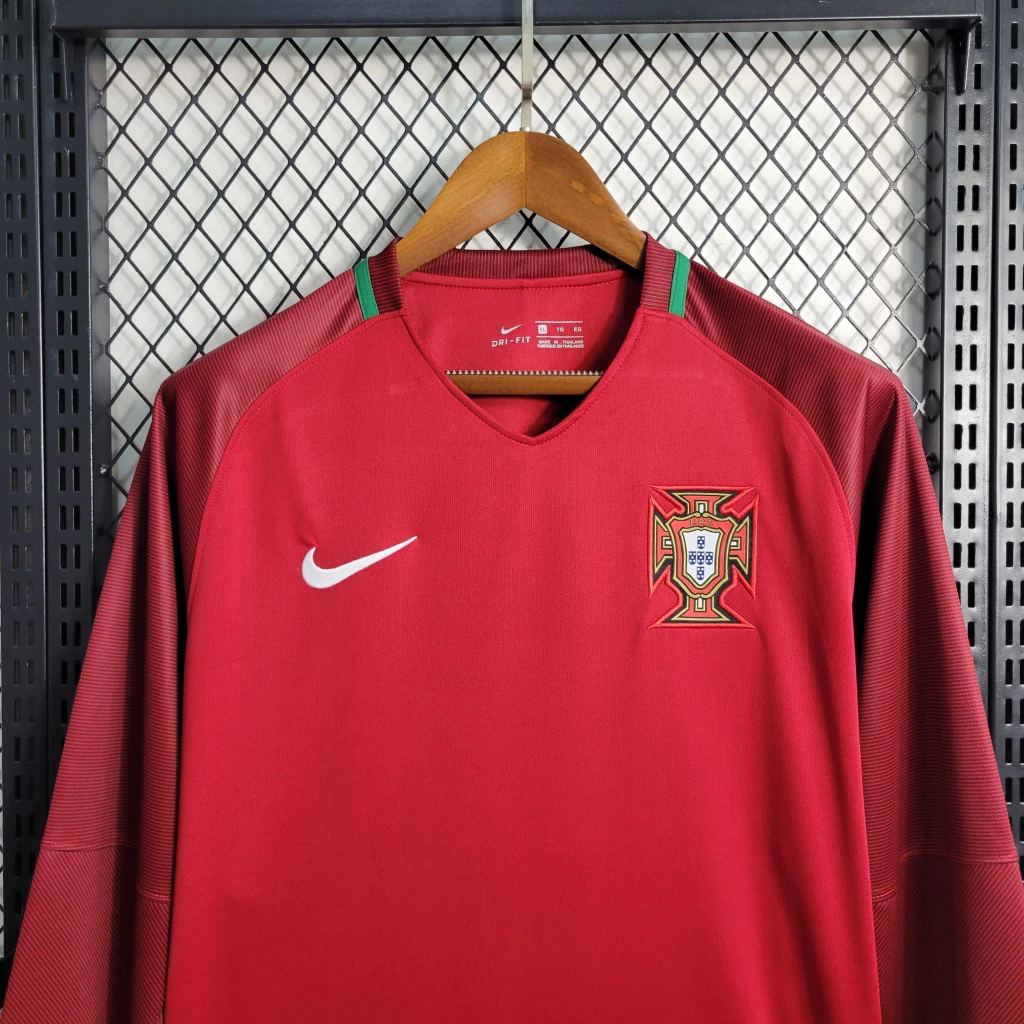 Camisa do Portugal Manga Longa Retrô 2016-2017 Camisa do Portugal Manga Longa Retrô 2016-2017