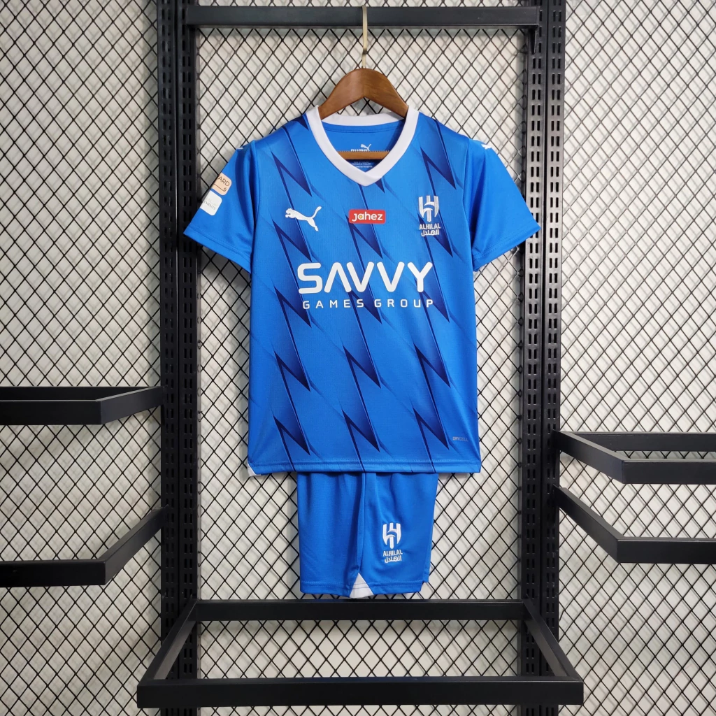 Kit de Uniforme Infantil do Al-Hilal I 2023-2024 Kit de Uniforme Infantil do Al-Hilal I 2023-2024