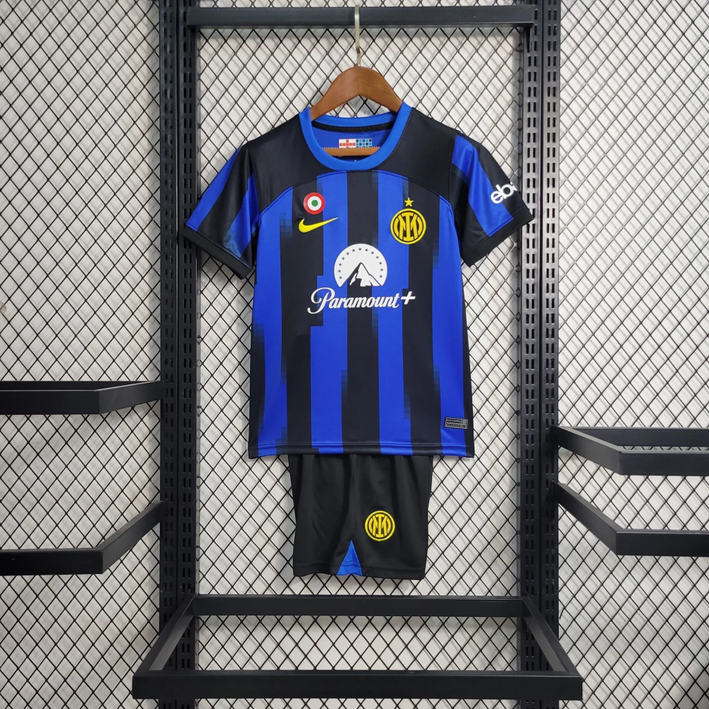 Kit de Uniforme Infantil do Inter de Milão I 2023-2024 Kit de Uniforme Infantil do Inter de Milão I 2023-2024