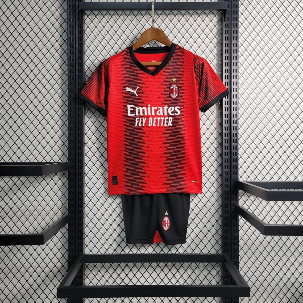 Kit de Uniforme Infantil do Milan I 2023-2024 Kit de Uniforme Infantil do Milan I 2023-2024