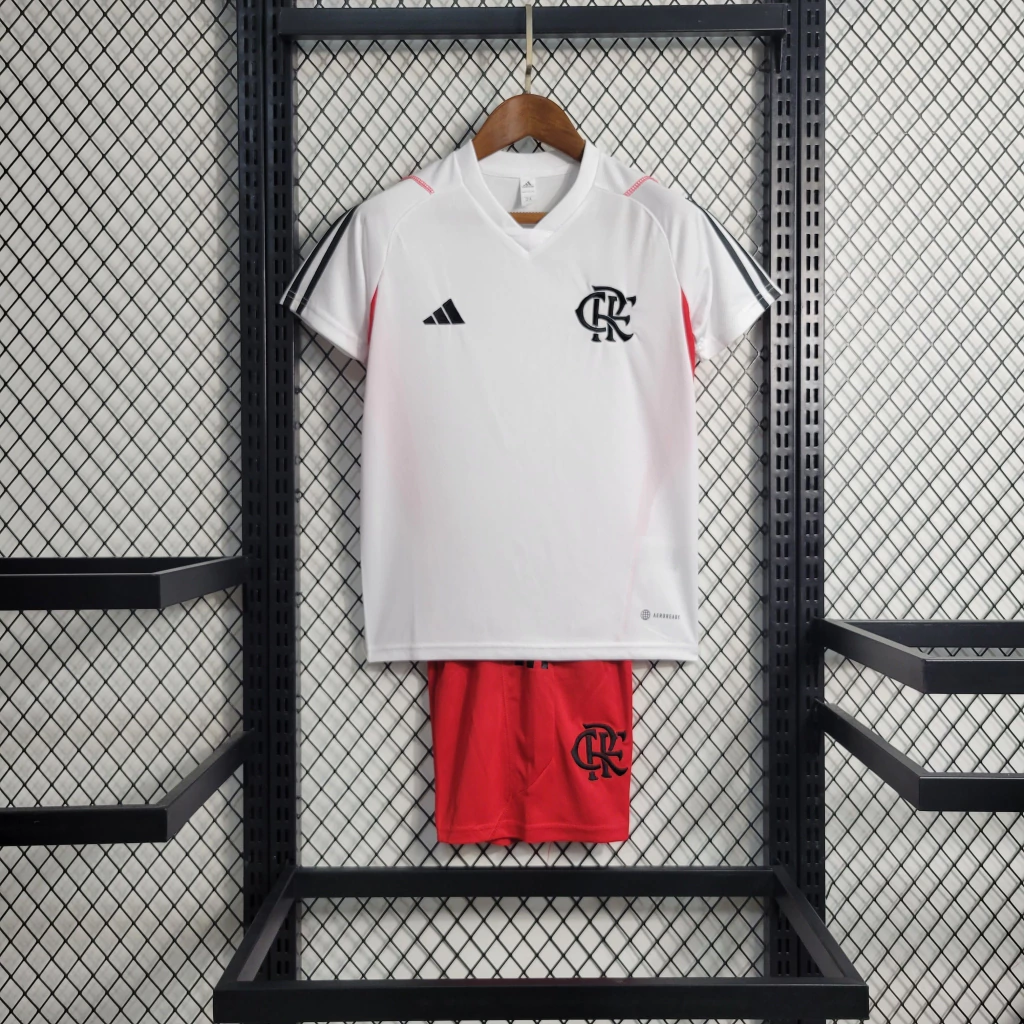 Kit de Uniforme Infantil do Flamengo Treino 2023-2024 Kit de Uniforme Infantil do Flamengo Treino 2023-2024
