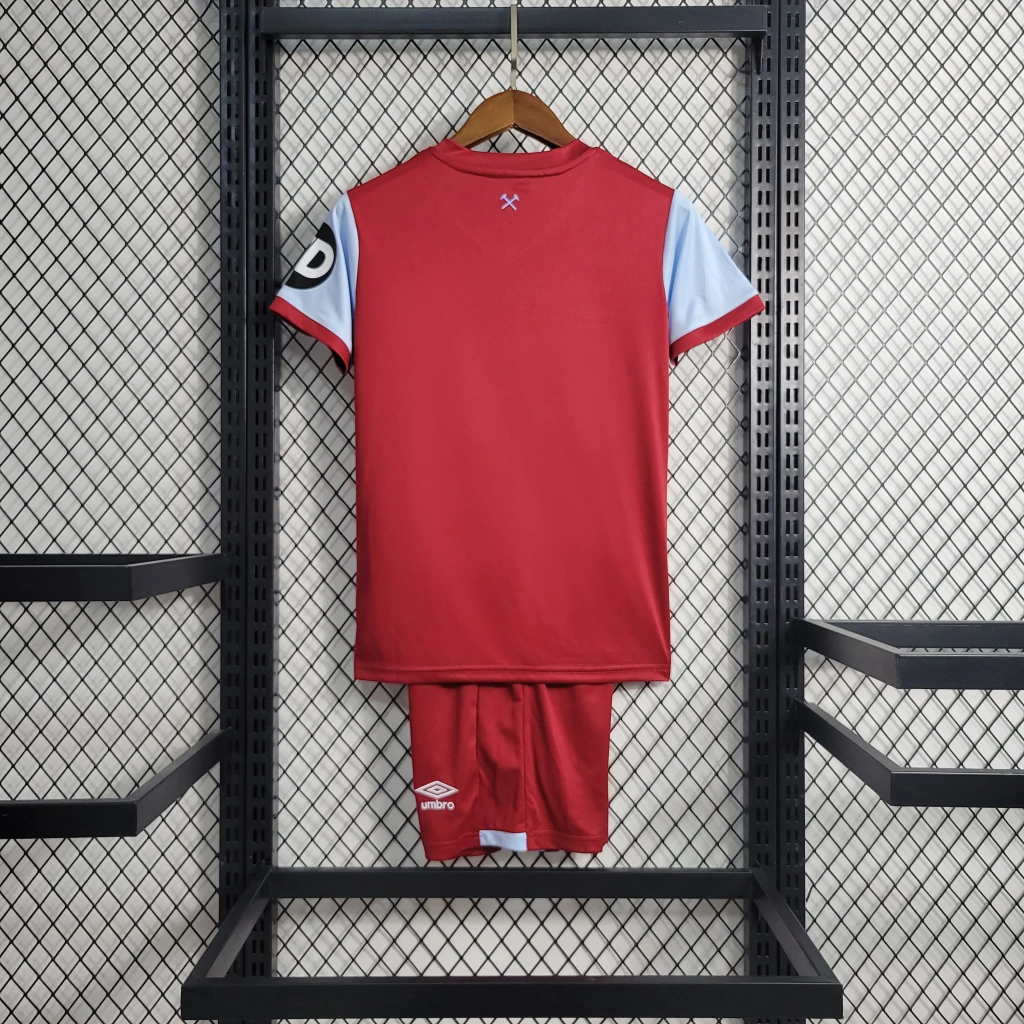 Kit de Uniforme Infantil da West Ham I 2023-2024 Kit de Uniforme Infantil da West Ham I 2023-2024