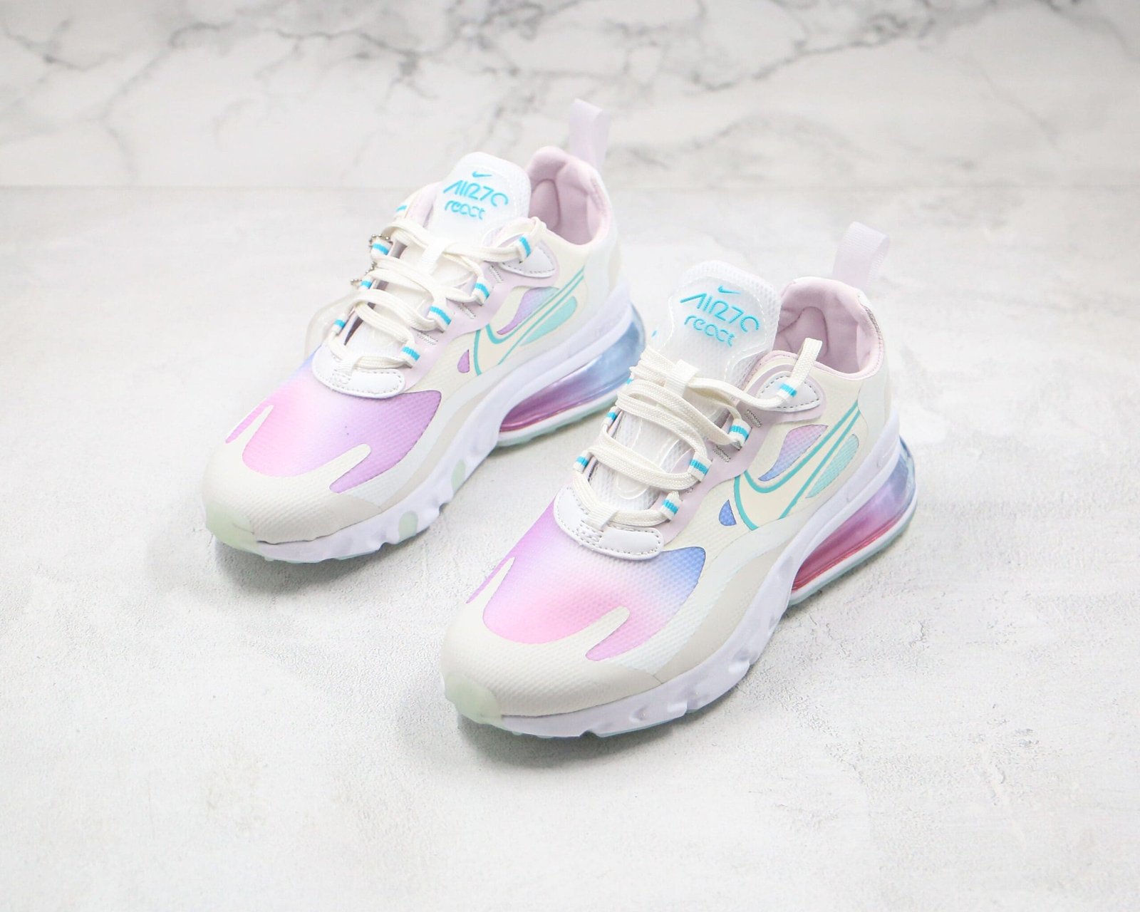 Nike Air Max 270 React Summit White Bleached Aqua Nike Air Max 270 React Summit White Bleached Aqua