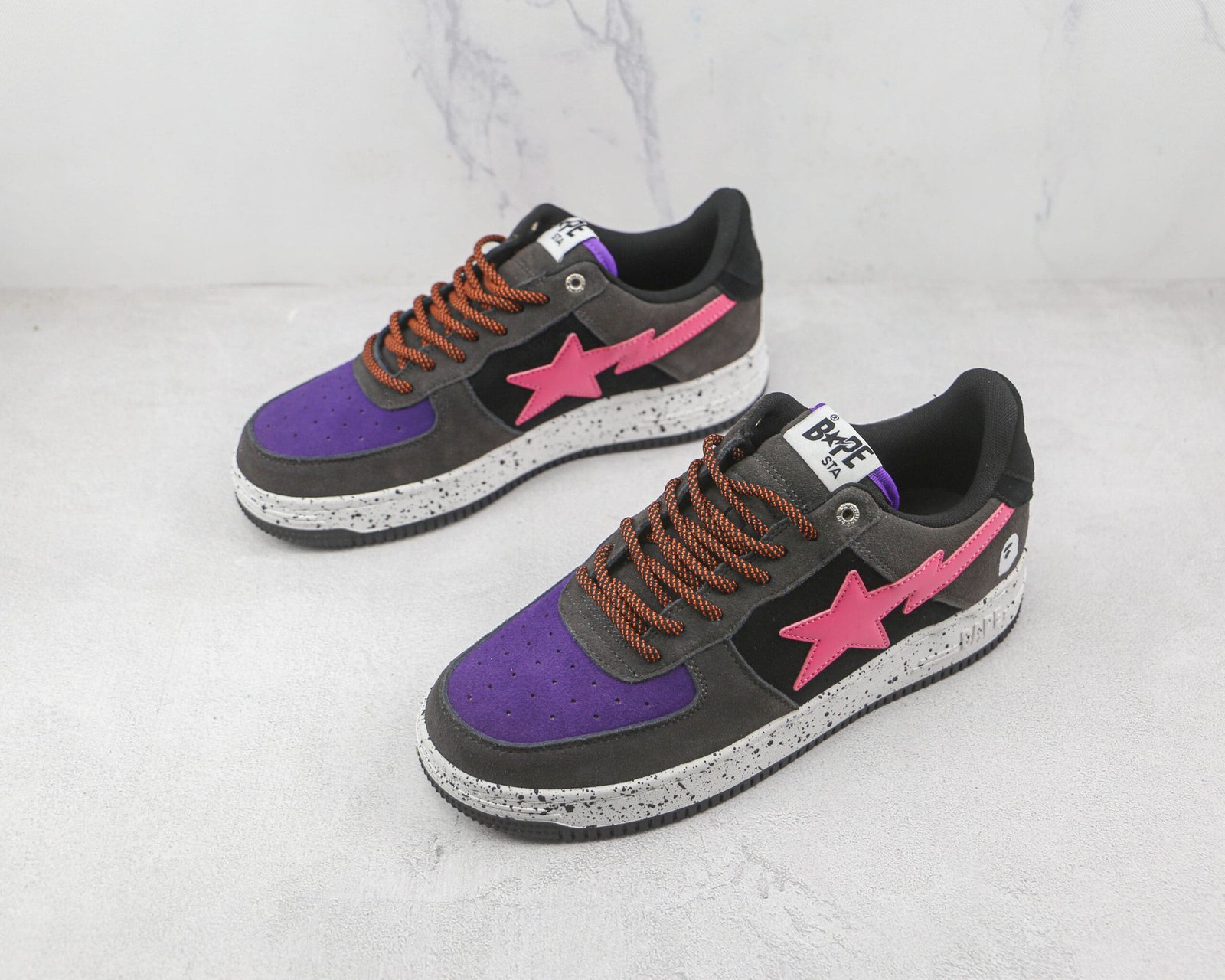 Bape Sta Black Grey Pink Suede Bape Sta Black Grey Pink Suede
