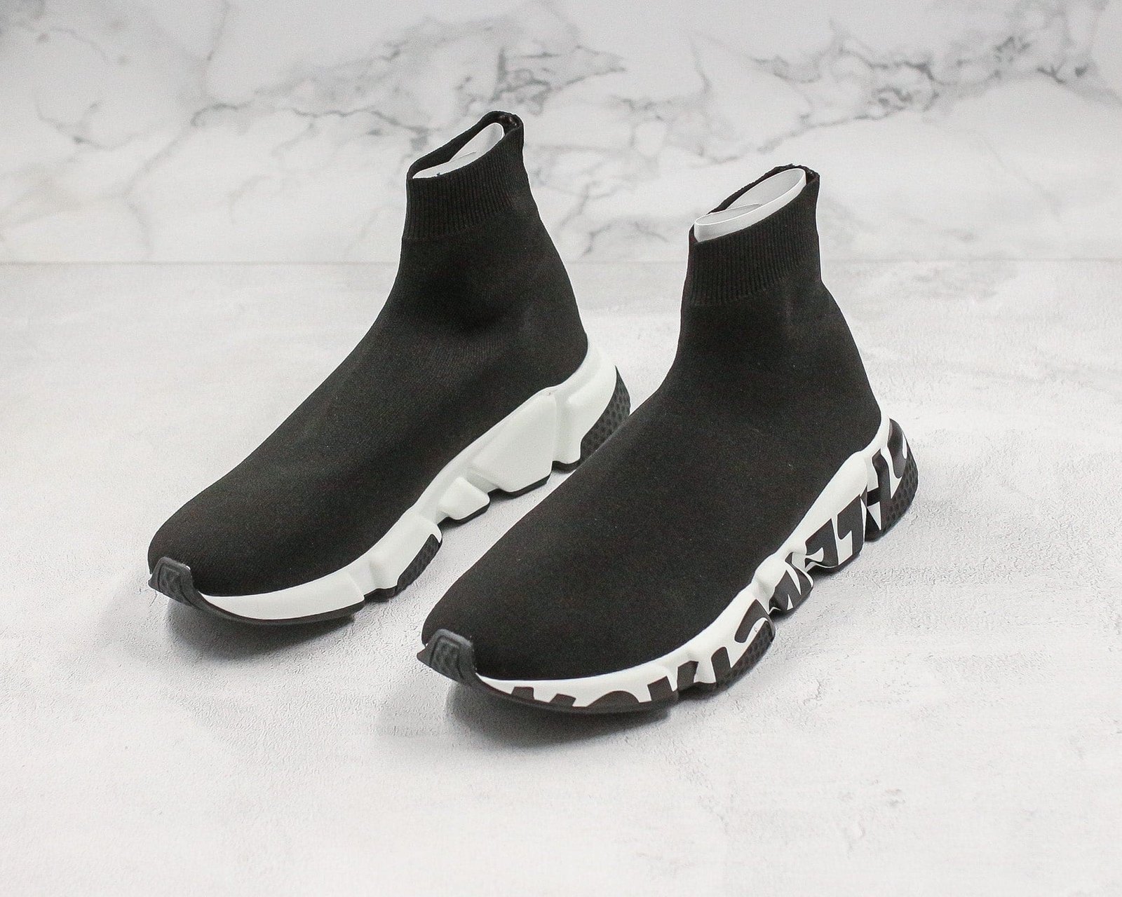 Balenciaga Speed Graffiti Trainer Black White Balenciaga Speed Graffiti Trainer Black White