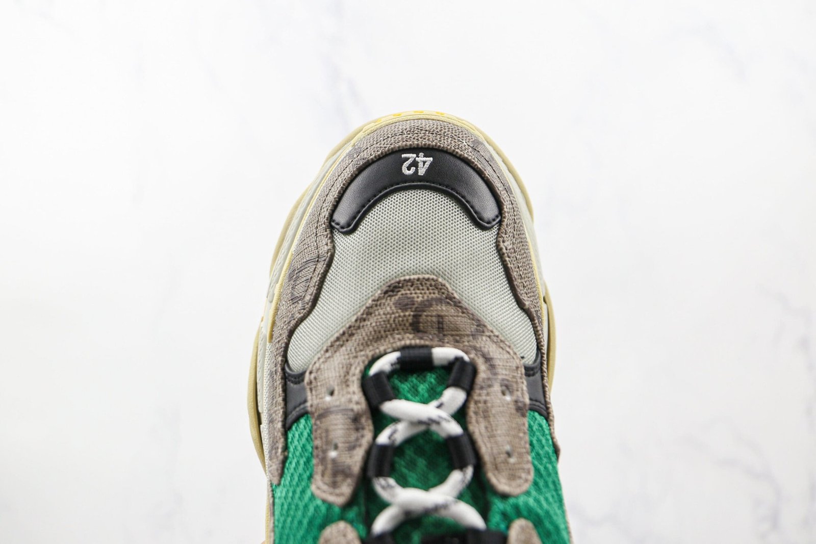 Gucci X Balenciaga The Hacker Project Triple S Beige Green Yellow Gucci X Balenciaga The Hacker Project Triple S Beige Green Yellow