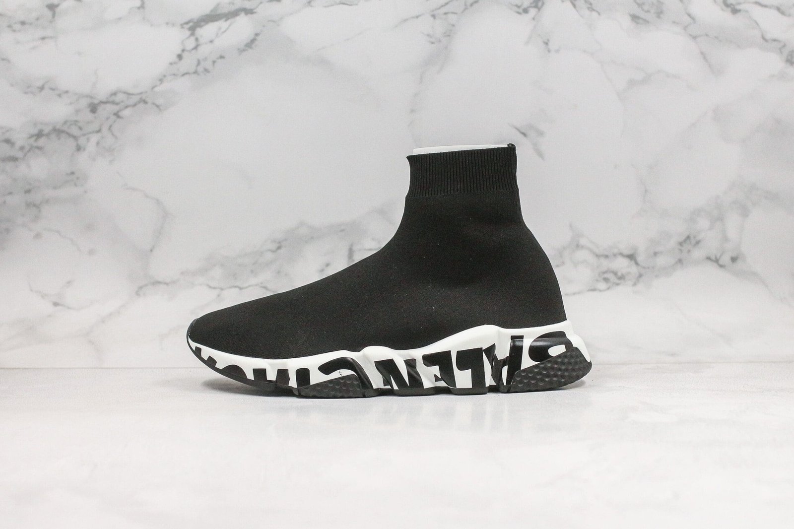 Balenciaga Speed Graffiti Trainer Black White Balenciaga Speed Graffiti Trainer Black White