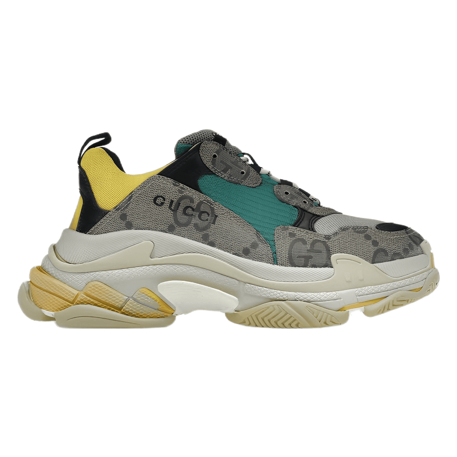 Gucci X Balenciaga The Hacker Project Triple S Beige Green Yellow Gucci X Balenciaga The Hacker Project Triple S Beige Green Yellow