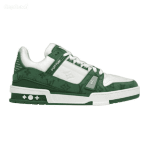 Louis Vuitton Trainer Green Monogram Denim White