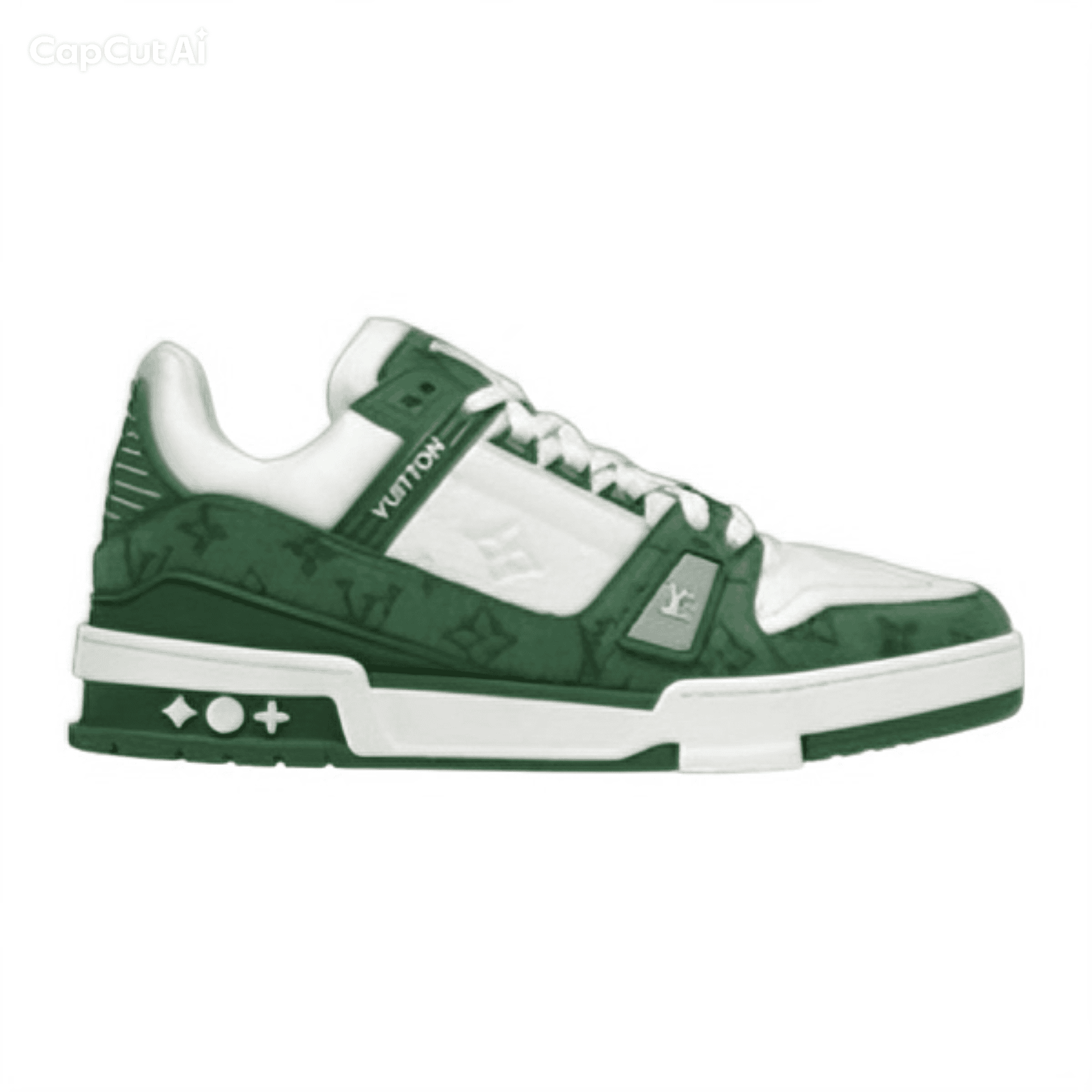 Louis Vuitton Trainer Green Monogram Denim White Louis Vuitton Trainer Green Monogram Denim White