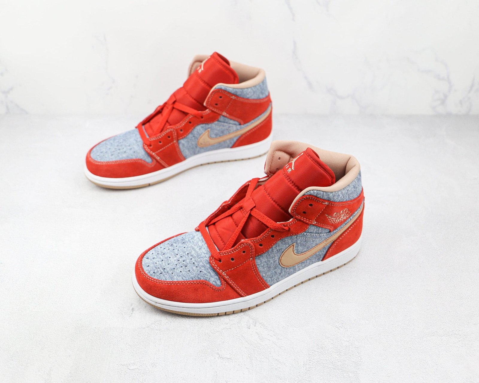 Jordan 1 Mid Denim Red Jordan 1 Mid Denim Red
