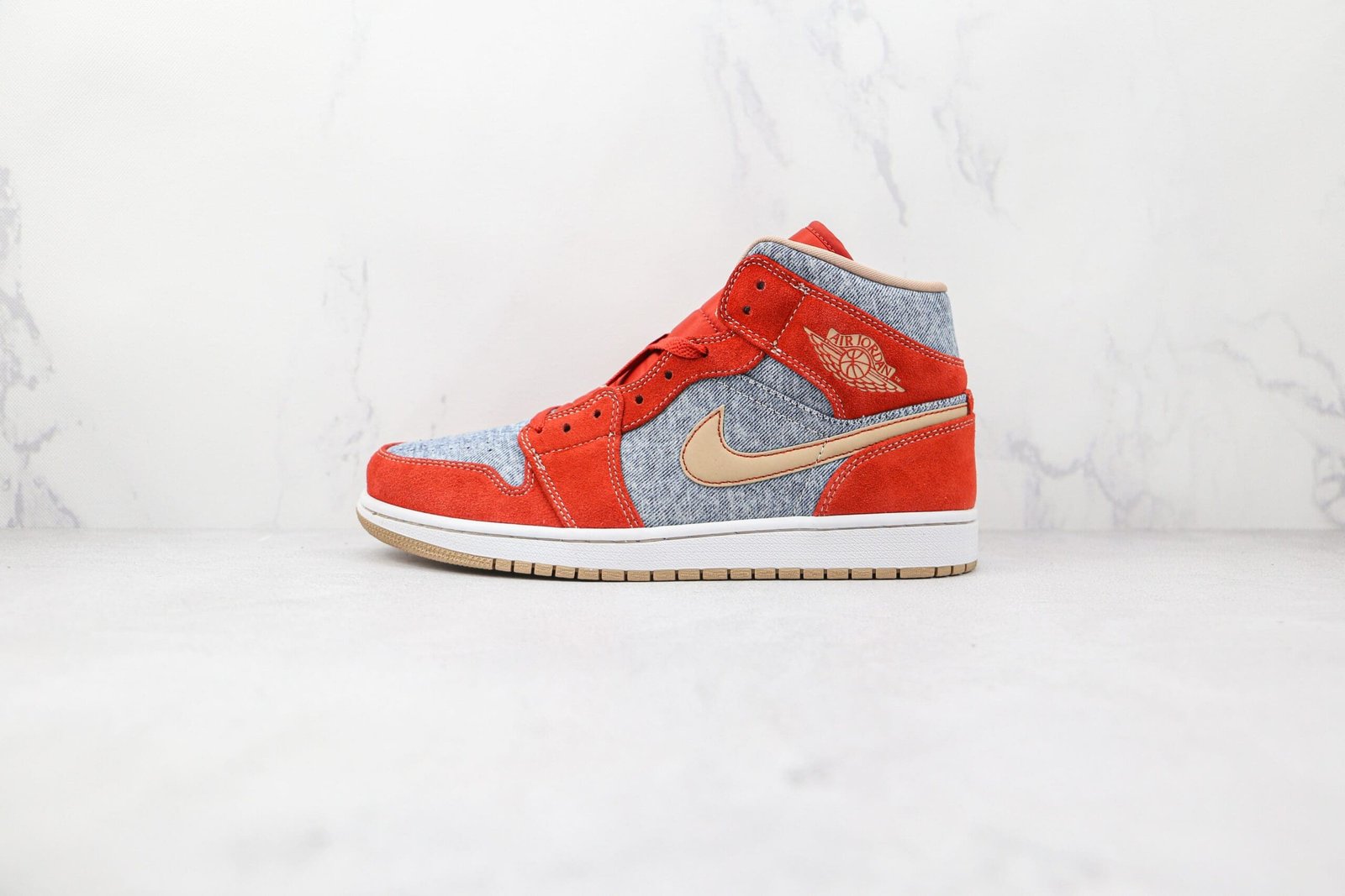 Jordan 1 Mid Denim Red Jordan 1 Mid Denim Red