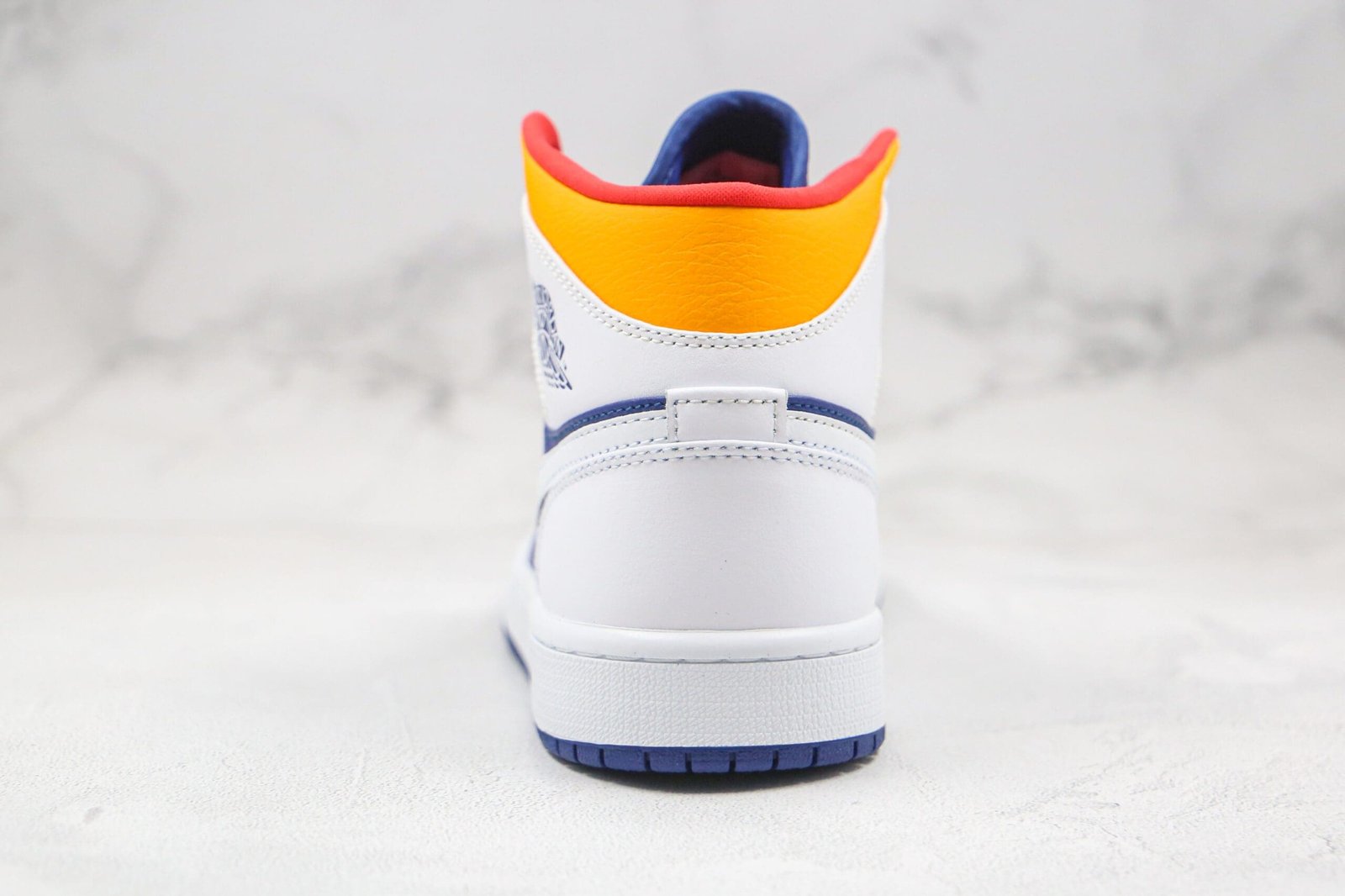 Jordan 1 Mid White Laser Orange Deep Royal Blue Jordan 1 Mid White Laser Orange Deep Royal Blue