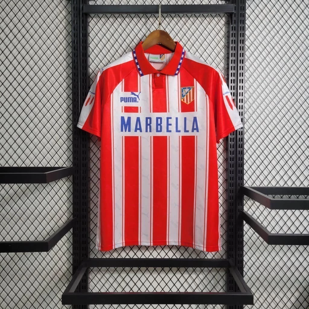 Camisa do Atlético de Madrid Retrô 1995-1996 Camisa do Atlético de Madrid Retrô 1995-1996