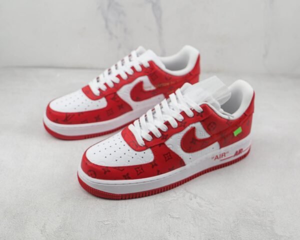 Louis Vuitton Nike Air Force 1 Low By Virgil Abloh White Red