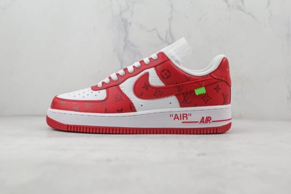 Louis Vuitton Nike Air Force 1 Low By Virgil Abloh White Red