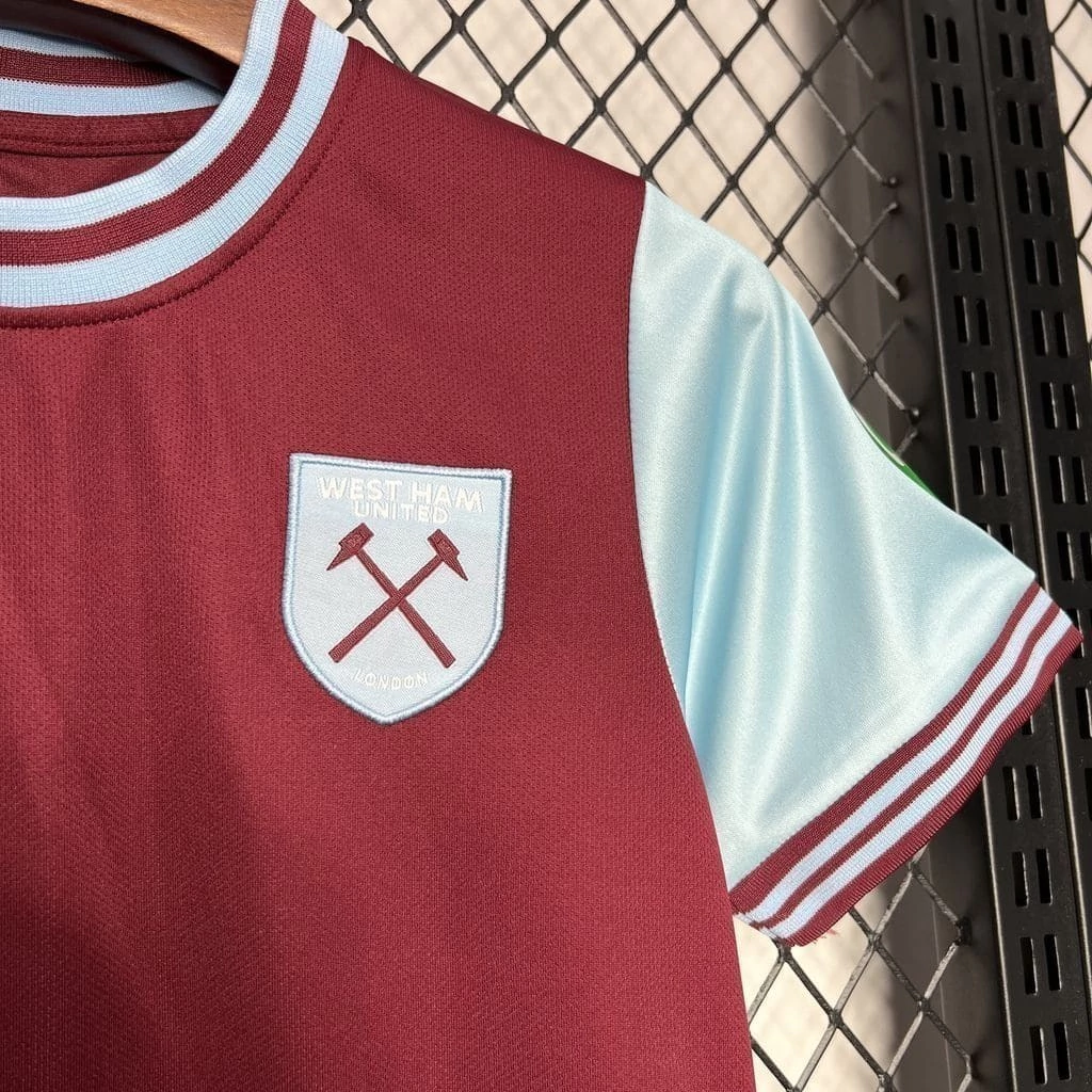 Kit de Uniforme Infantil do West-Ham I 2024-2025 Kit de Uniforme Infantil do West-Ham I 2024-2025