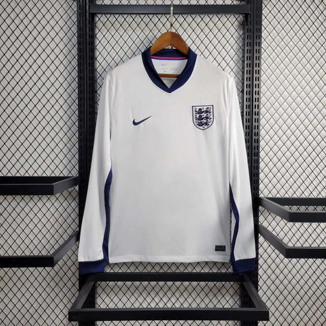 Camisa da Inglaterra Manga Longa I 2024-2025 Camisa da Inglaterra Manga Longa 2024-2025